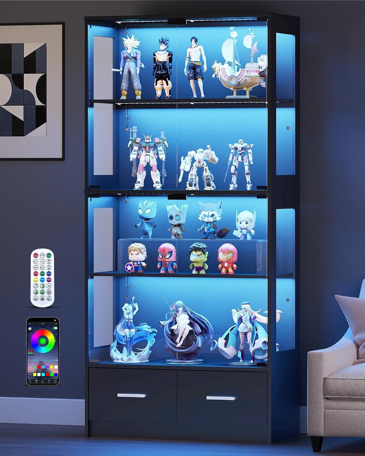 Pop Display Shelf - Lemari Pajangan 67 Inci dengan Pintu
